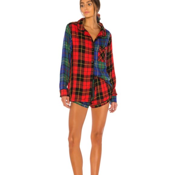 plush Other - PLUSH Ultra Soft Woven Patchwork PJ Scrunchie Set